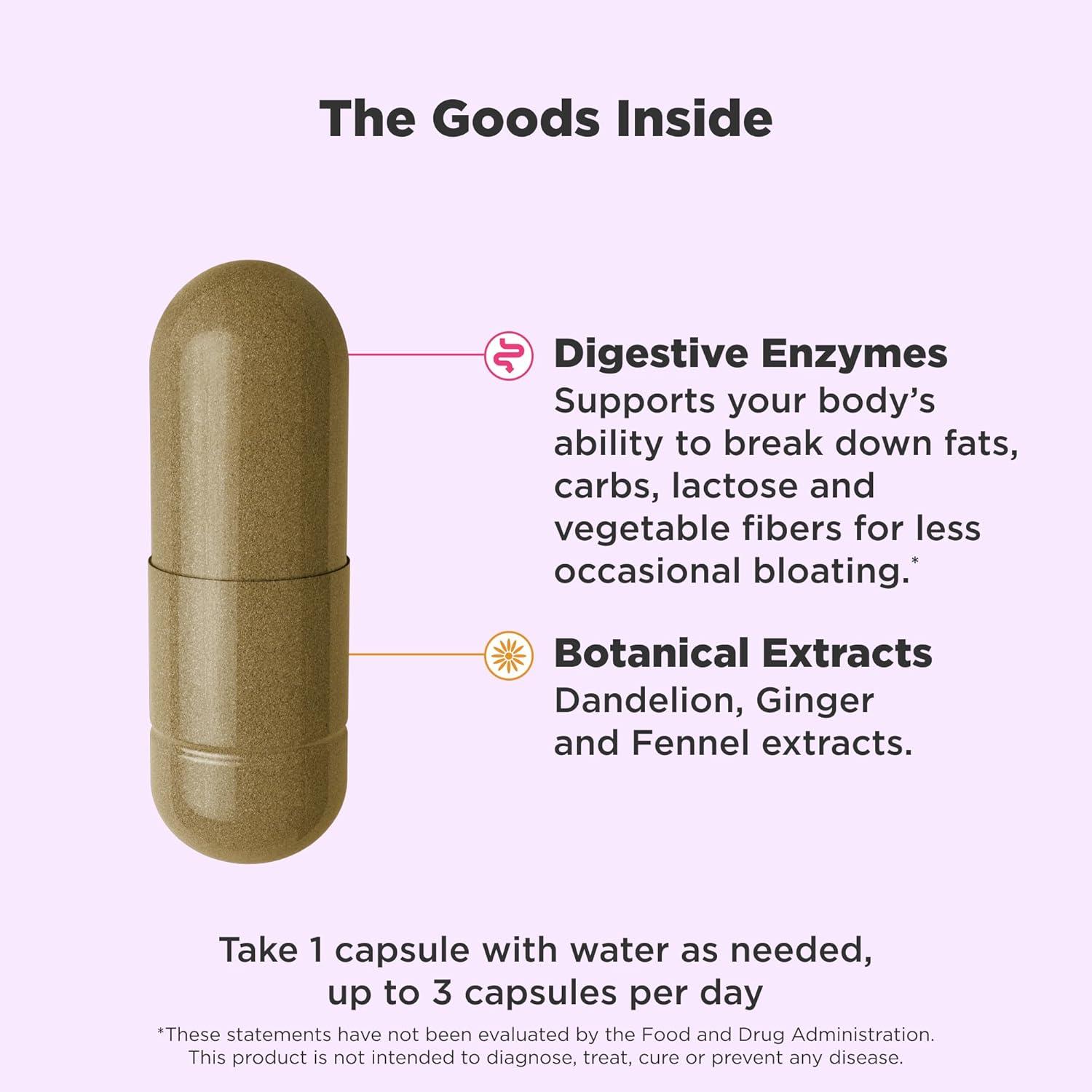 imageOLLY Beat The Bloat Capsules Digestive Support Enzymes Supplement for Women 25 Count25 Count Pack of 2