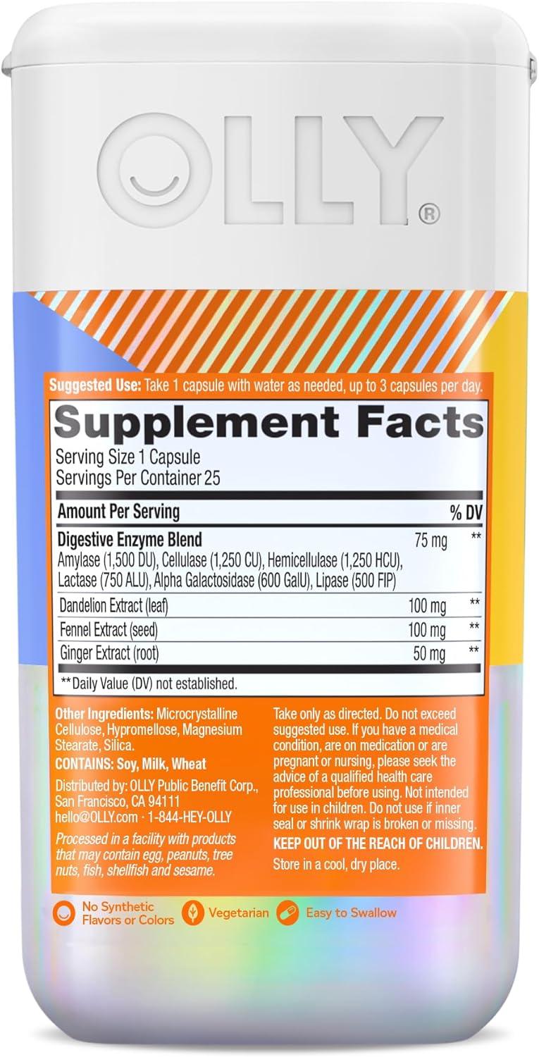 imageOLLY Beat The Bloat Capsules Digestive Support Enzymes Supplement for Women 25 Count25 Count Pack of 2