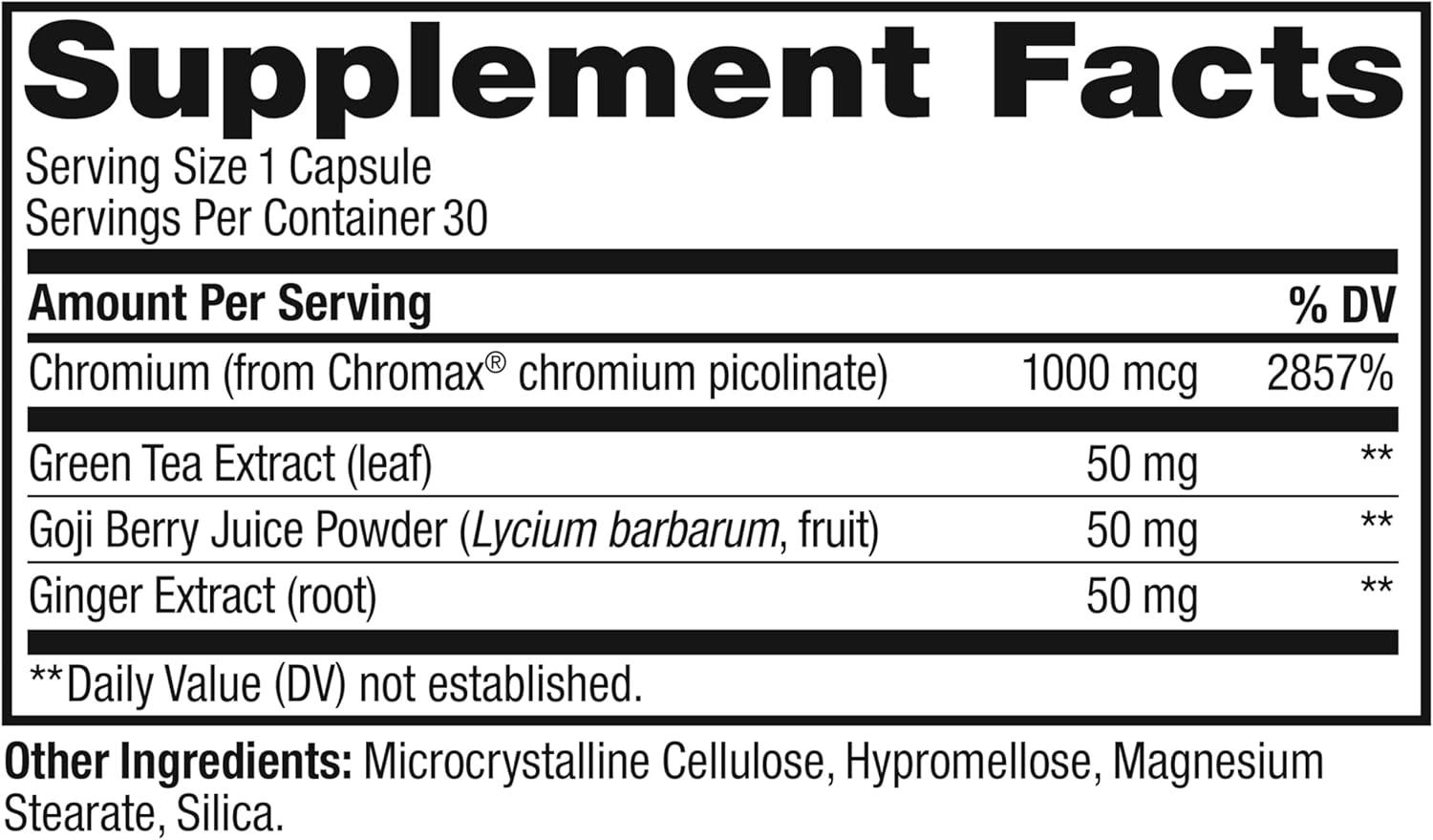 imageOLLY Combat Cravings Metabolism amp Energy Support Supplement1000 mcg Chromium Green Tea Goji Berry Ginger 30 Count30 Count Pack of 1