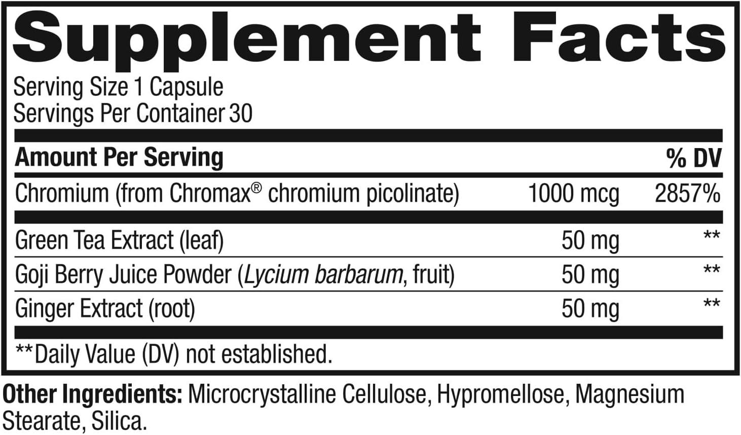 imageOLLY Combat Cravings Metabolism amp Energy Support Supplement1000 mcg Chromium Green Tea Goji Berry Ginger 30 Count30 Count Pack of 2