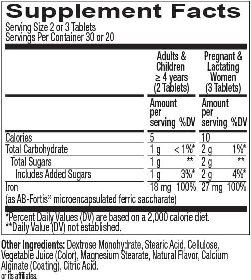 imageOLLY Delightful Iron Chewable Tablet Iron Supplement from AB Fortis Fruit Punch Flavored 30 or 20 Day Supply 60 Count1 Count Pack of 60