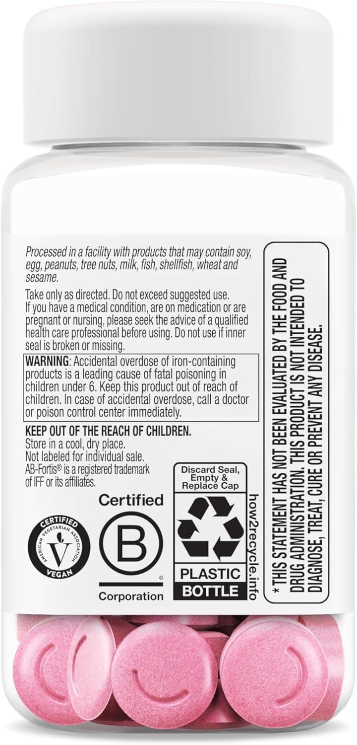 imageOLLY Delightful Iron Chewable Tablet Iron Supplement from AB Fortis Fruit Punch Flavored 30 or 20 Day Supply 60 Count60 Count Pack of 2