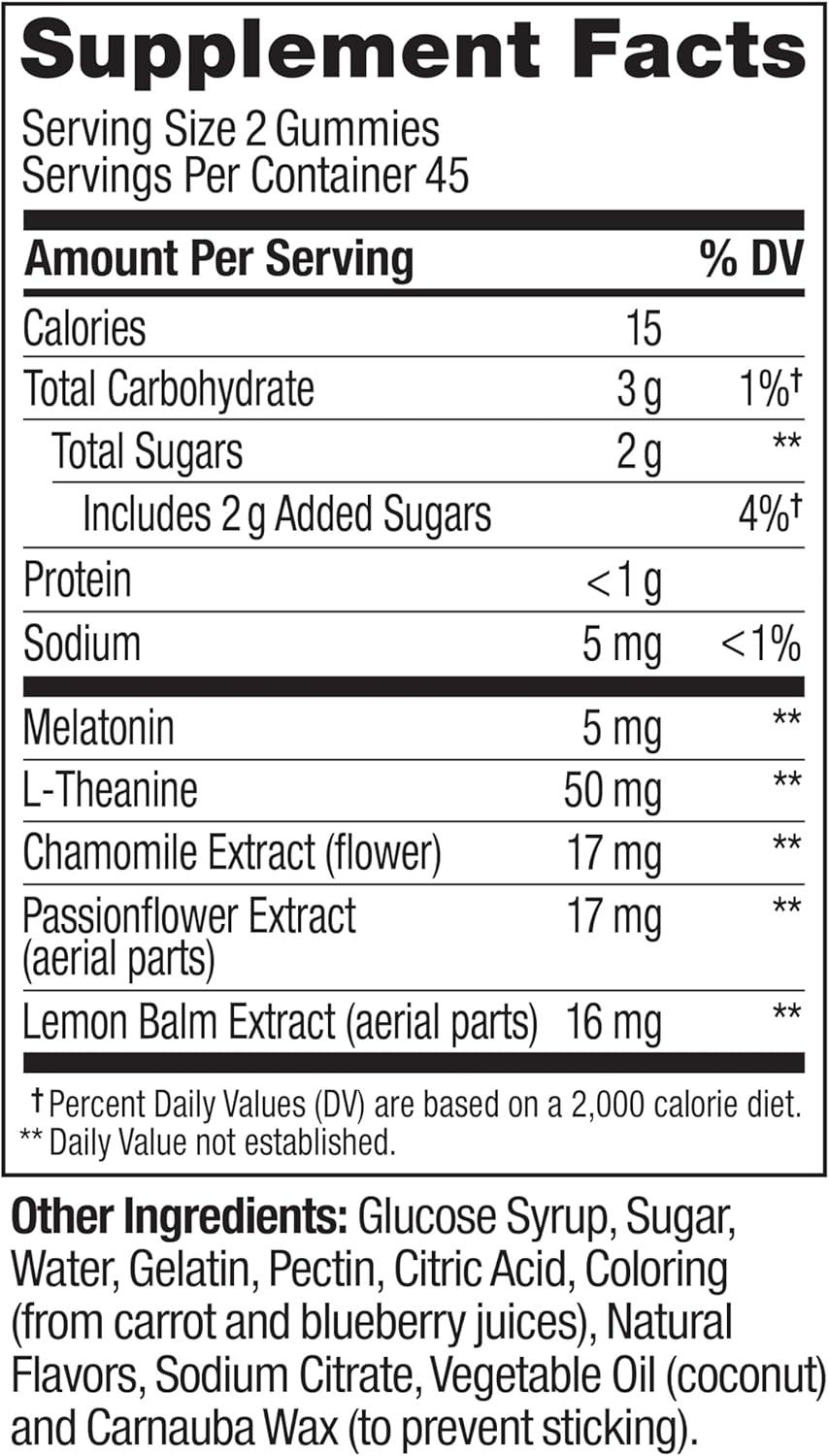 imageOLLY Extra Strength Sleep Gummy 5 mg Melatonin LTheanine Chamomile Lemon Balm Sleep Aid BlackBerry 50 Count90 Count Pack of 1