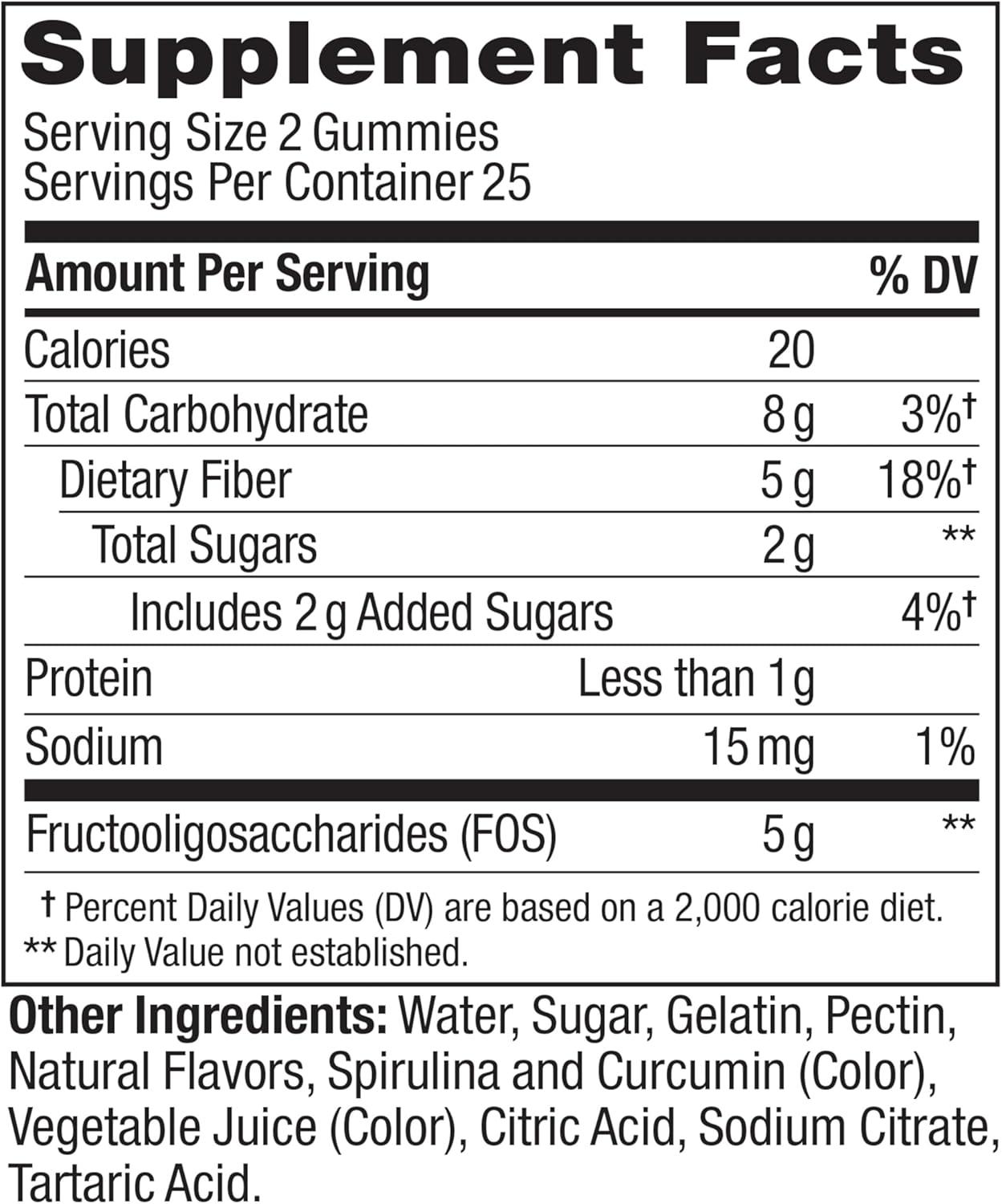 imageOLLY Fiber Gummy Rings 5g FOS Prebiotic Fiber Digestive Health Supplement Strawberry Watermelon Flavored 50 Day Supply 100 Count50 Count Pack of 1