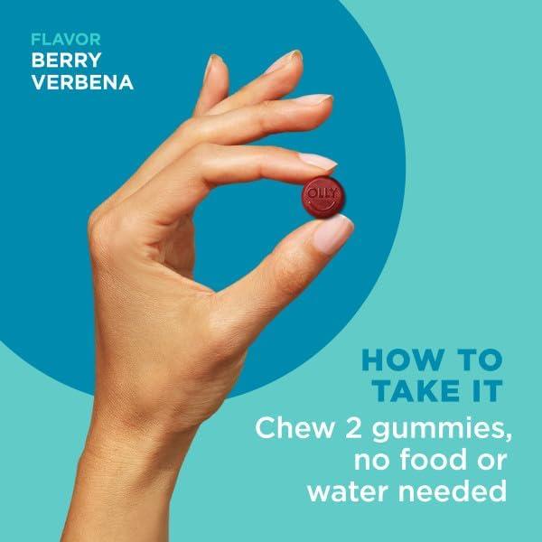 imageOLLY Goodbye Stress Gummy GABA LTheanine Lemon Balm Stress Relief Supplement Berry 60 Count74 Count Pack of 2