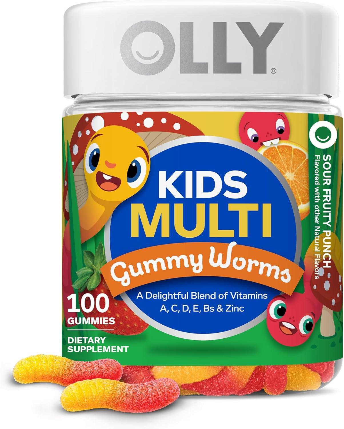 imageOLLY Kids Multivitamin Gummy Overall Health and Immune Support Vitamins and Minerals A C D E Bs and Zinc Kids Chewable Supplement Sour Fruity Punch Flavored 70 or 35 Day Supply 70 CountBottle