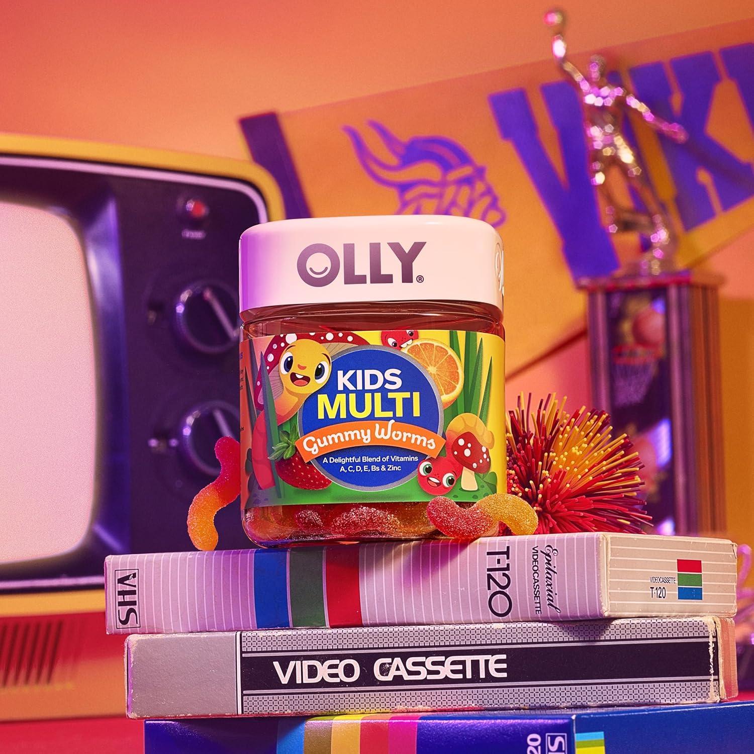 imageOLLY Kids Multivitamin Gummy Overall Health and Immune Support Vitamins and Minerals A C D E Bs and Zinc Kids Chewable Supplement Sour Fruity Punch Flavored 70 or 35 Day Supply 70 CountBottle
