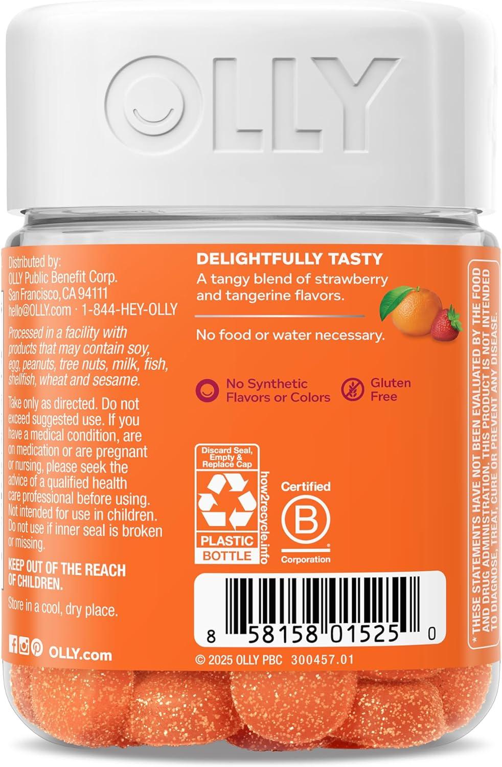 imageOLLY Laser Focus Gummy Ginseng Alpha GPC B Vitamins Berry Tangerine Flavor 36 Count36 Count Pack of 1