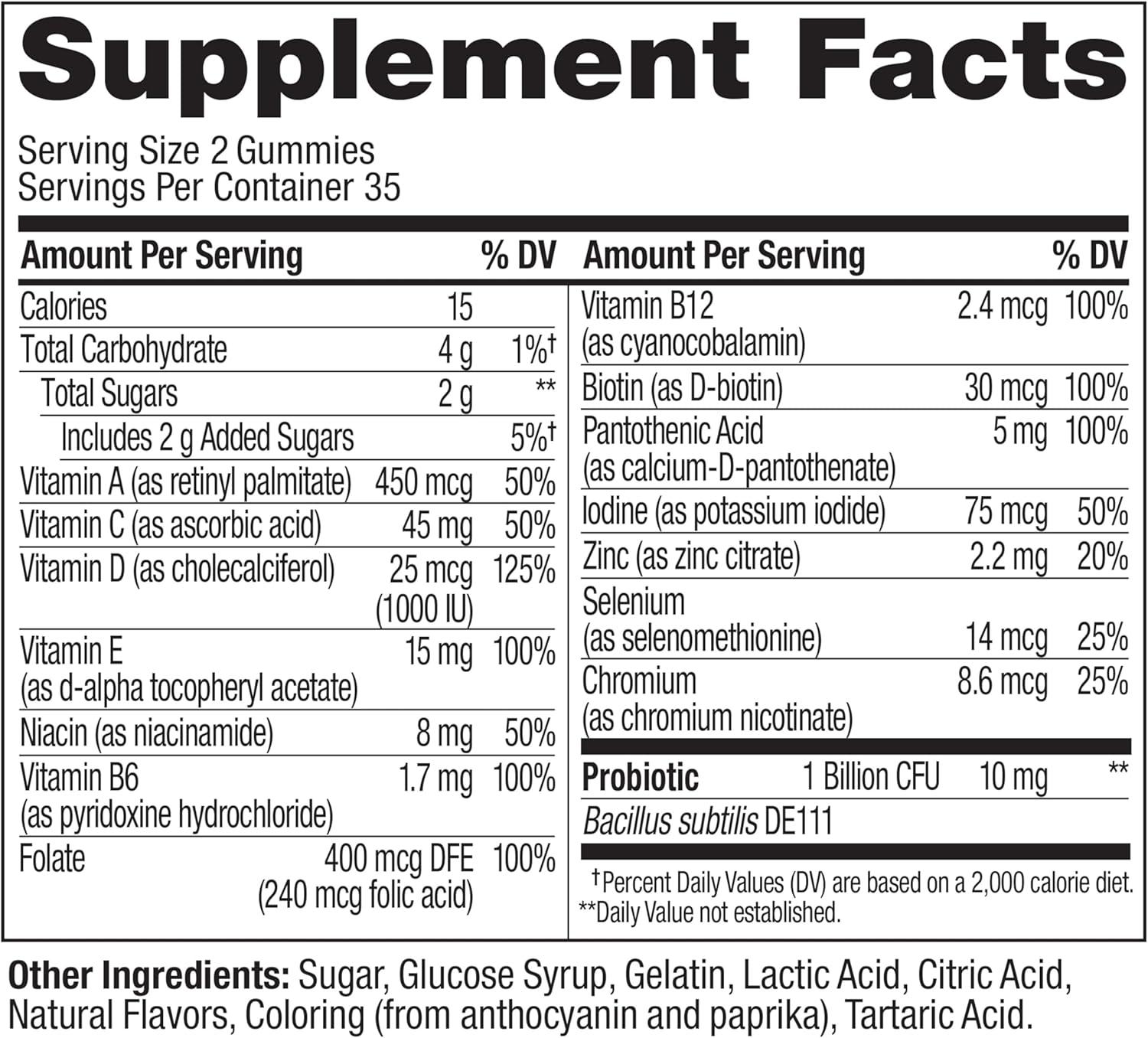 imageOLLY Multi Probiotic Adult Multivitamin Gummy Digestive and Immune System Support Chewable Supplement Tropical Flavored 35 Day Supply 70 Count1 Count Pack of 70