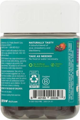 imageOLLY Muscle Recovery Sleep Gummies Sleep and Healthy Muscle Support 3mg Melatonin Tart Cherry Extract Vitamin D Berry Rested Flavor 20 Day Supply 40 Count40 Count Pack of 2