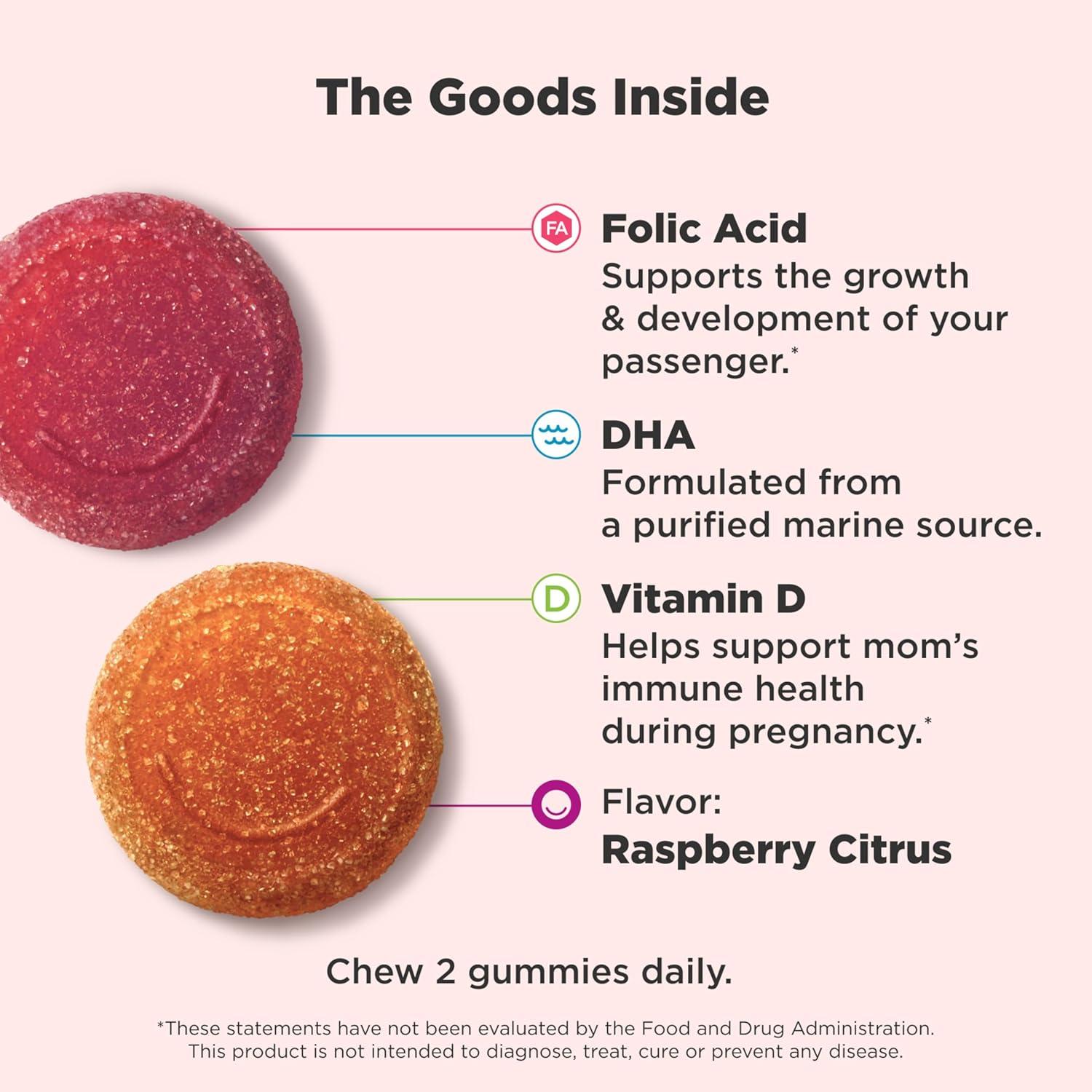 imageOLLY Prenatal Multivitamin Gummy Daily Multi Blend for Mommy amp Baby Folic Acid Omega 3 DHA Vitamins A amp D Sweet Citrus Flavored 30 Day Supply 60 Count60 Count Pack of 1
