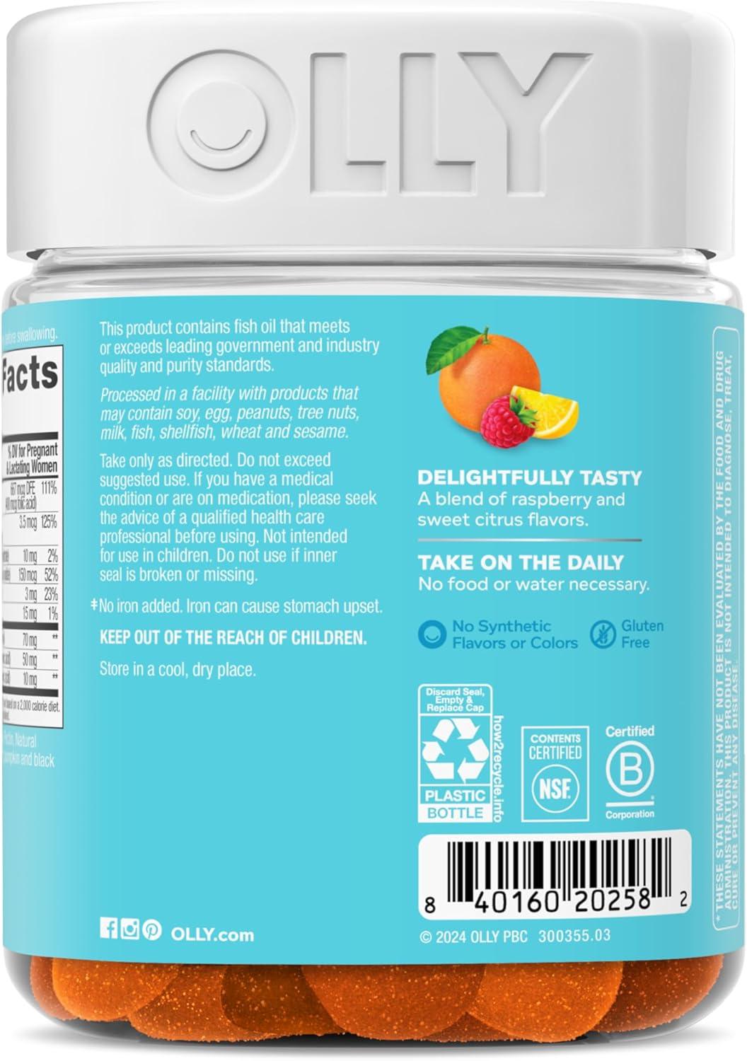 imageOLLY Prenatal Multivitamin Gummy Daily Multi Blend for Mommy amp Baby Folic Acid Omega 3 DHA Vitamins A amp D Sweet Citrus Flavored 30 Day Supply 60 Count84 Count Pack of 2
