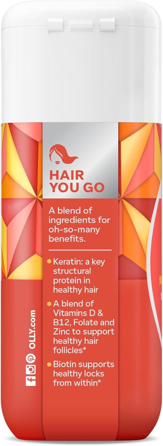 imageOLLY Ultra Strength Hair Softgels Supports Hair Health Biotin Keratin Vitamin D B12 Hair Supplement 30 Day Supply 30 Count Packaging May Vary30 Count Pack of 2