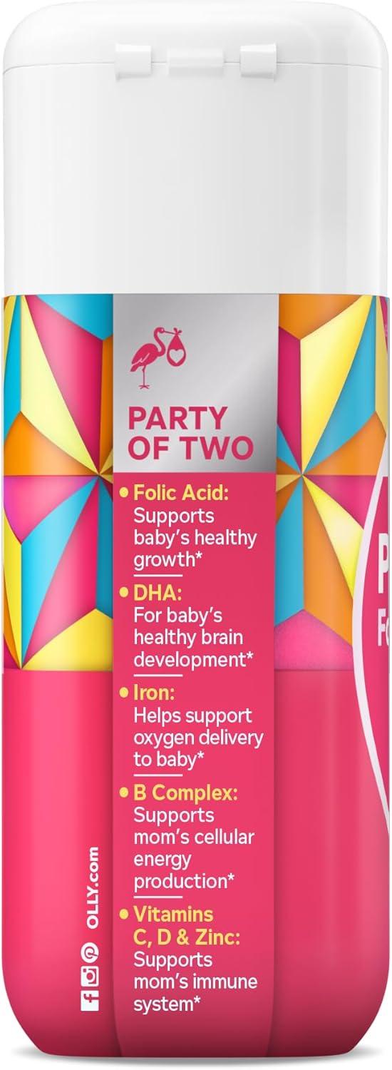 imageOLLY Ultra Strength Prenatal Multivitamin Softgels Supports Moms Wellness amp Babys Healthy Growth and Brain Development Folic Acid DHA Iron Vitamins B C D amp E 30 Day Supply 60 Count60 Count Pack of 1