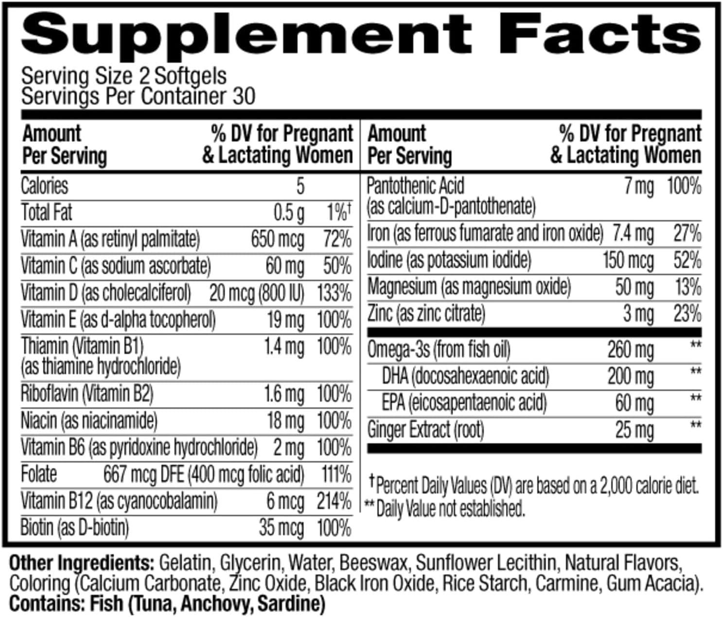 imageOLLY Ultra Strength Prenatal Multivitamin Softgels Supports Moms Wellness amp Babys Healthy Growth and Brain Development Folic Acid DHA Iron Vitamins B C D amp E 30 Day Supply 60 Count60 Count Pack of 1