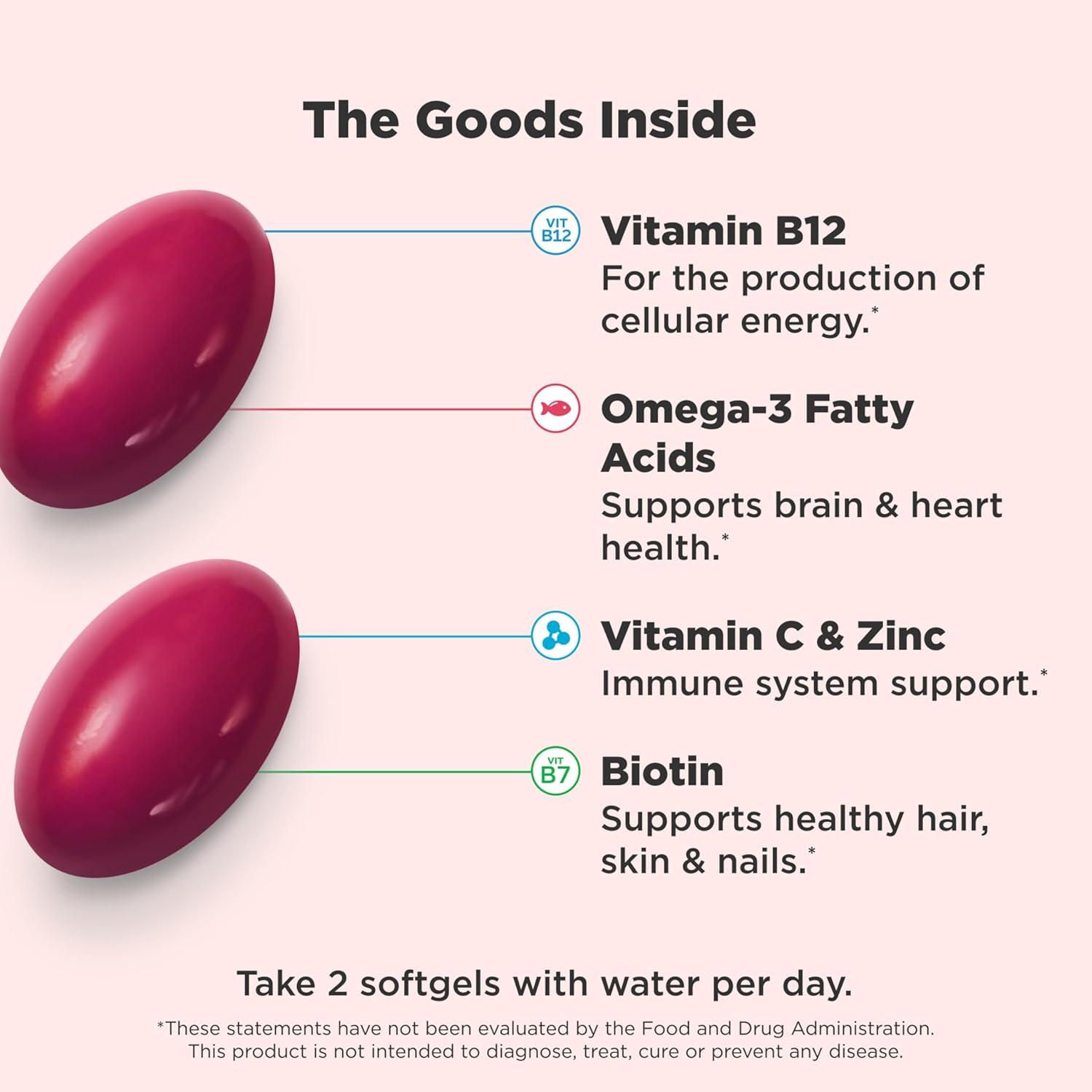 imageOLLY Ultra Strength Womens Multi Softgels Overall Health and Immune Support Omega3s Iron Vitamins A D C E B12 Daily Multivitamin 30 Day Supply 60 Count60 Count Pack of 2