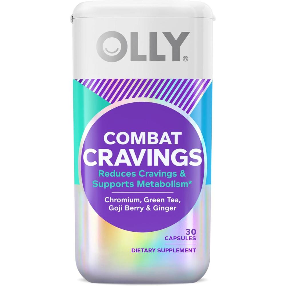 imageOLLY Combat Cravings Metabolism amp Energy Support Supplement1000 mcg Chromium Green Tea Goji Berry Ginger 30 Count30 Count Pack of 1