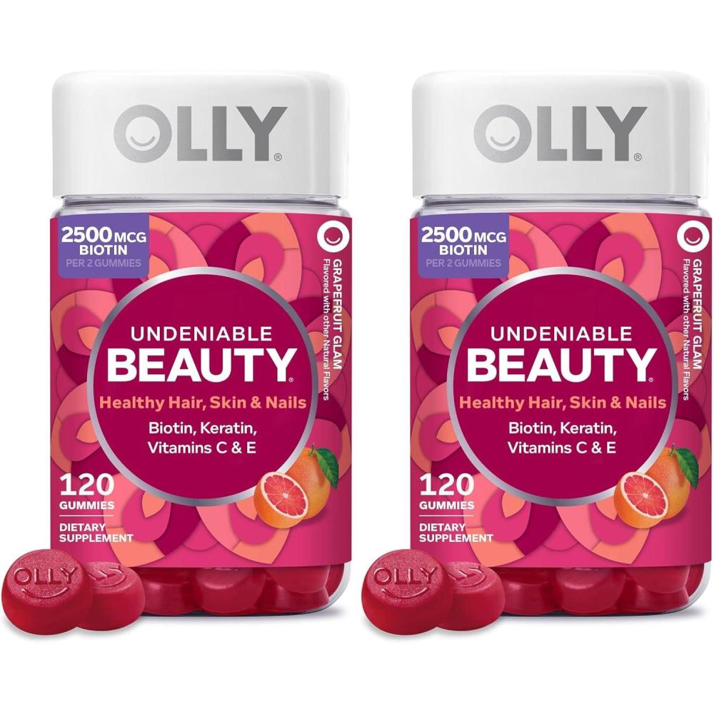 imageOlly Gummy Undeniable Beauty Grapefruit Glam 60 Count120 Count Pack of 2