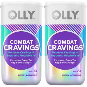 OLLY Combat Cravings, Metabolism & Energy Support Supplement,1000 mcg Chromium, Green Tea, Goji Berry, Ginger – 30 Count(30 Count (Pack of 2))