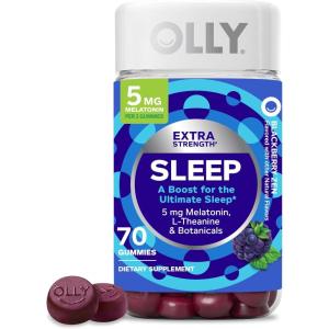 OLLY Extra Strength Sleep Gummy, 5 mg Melatonin, L-Theanine, Chamomile, Lemon Balm, Sleep Aid, BlackBerry – 50 Count(70 Count (Pack of 1))