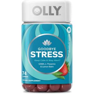 OLLY Goodbye Stress Gummy, GABA, L-Theanine, Lemon Balm, Stress Relief Supplement, Berry – 60 Count(74 Count (Pack of 1))