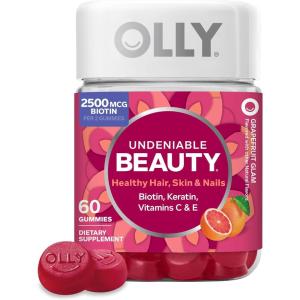 Olly, Gummy Undeniable Beauty Grapefruit Glam, 60 Count(60 Count (Pack of 1))
