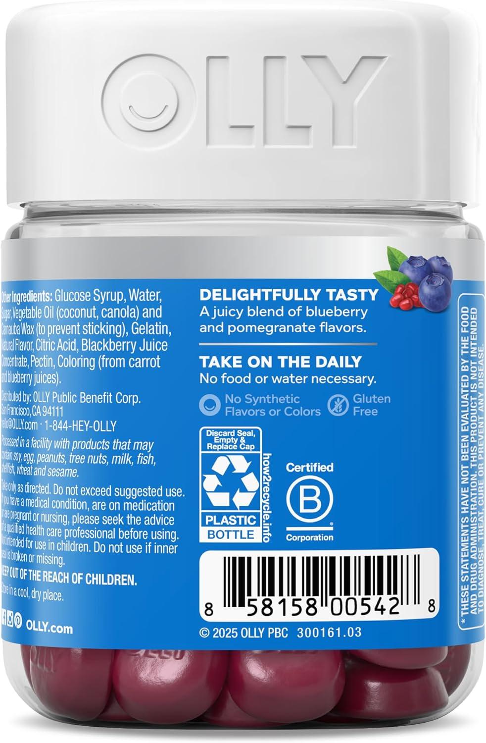 imageOLLY Glowing Skin Gummy Hydrated amp Youthful Skin Hyaluronic Acid Collagen Peptides Sea Buckthorn Plump Berry Flavor 25 Day Supply 50 Count50 Count Pack of 1