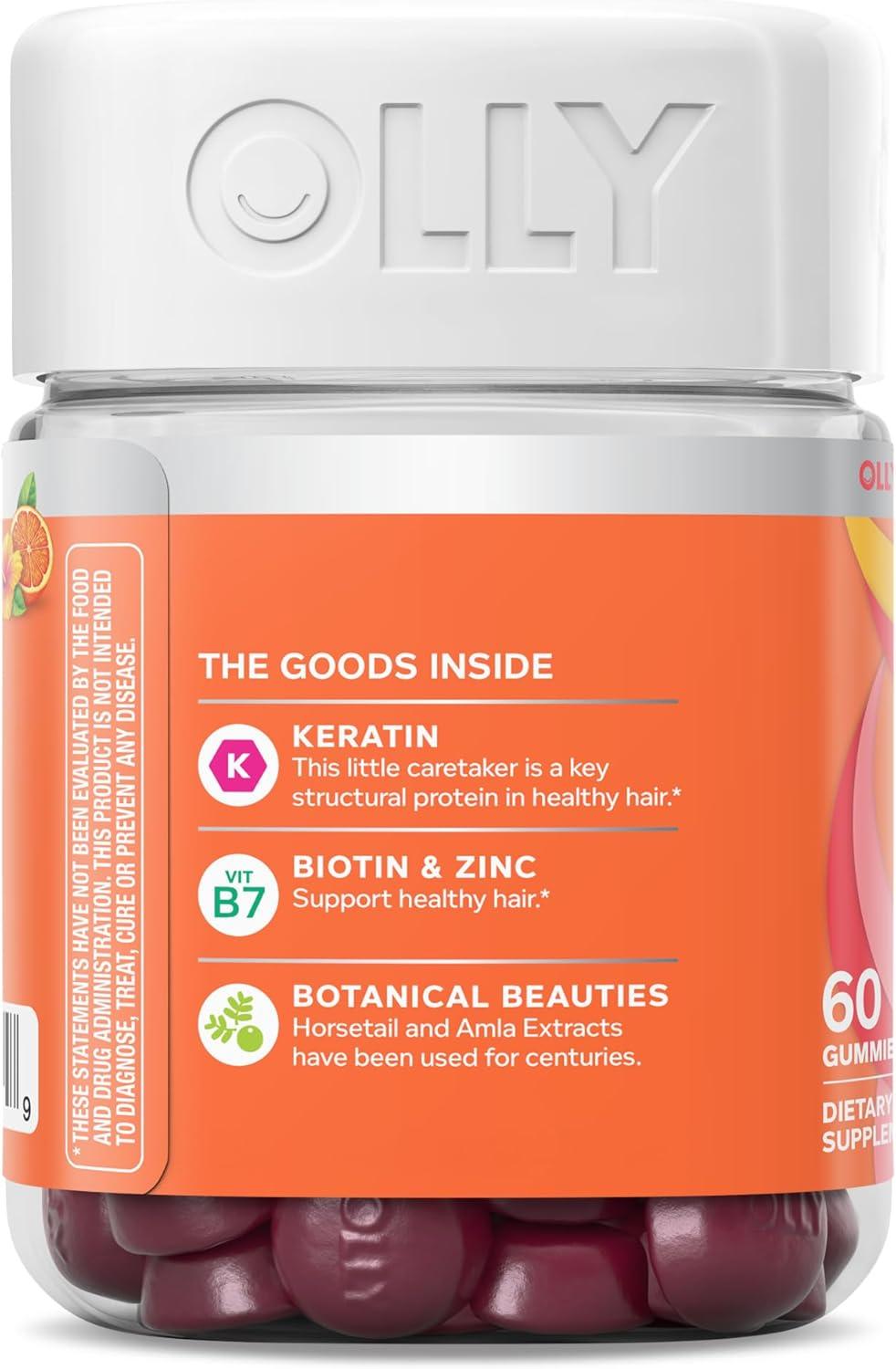 imageOLLY Heavenly Hair Gummy Supports Healthy Hair Keratin Biotin AMLA Chewable Supplement 30 Day Supply 60 Count60 Count Pack of 1