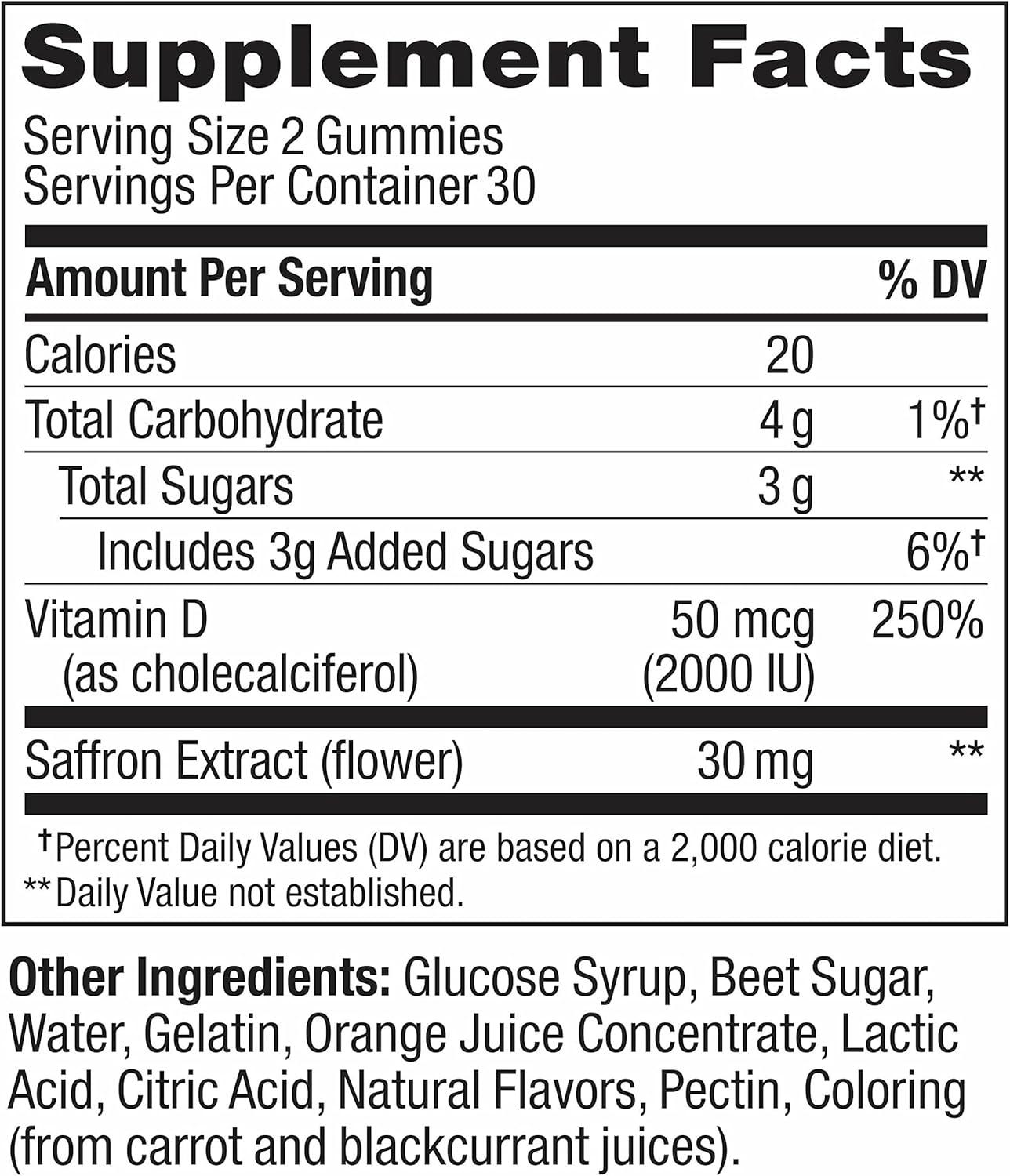 imageOLLY Hello Happy Gummy Worms Mood Support Gummies For Adults Saffron Extract Vitamin D Tropical Zing Flavored 30 Day Supply 60 Count60 Count Pack of 1