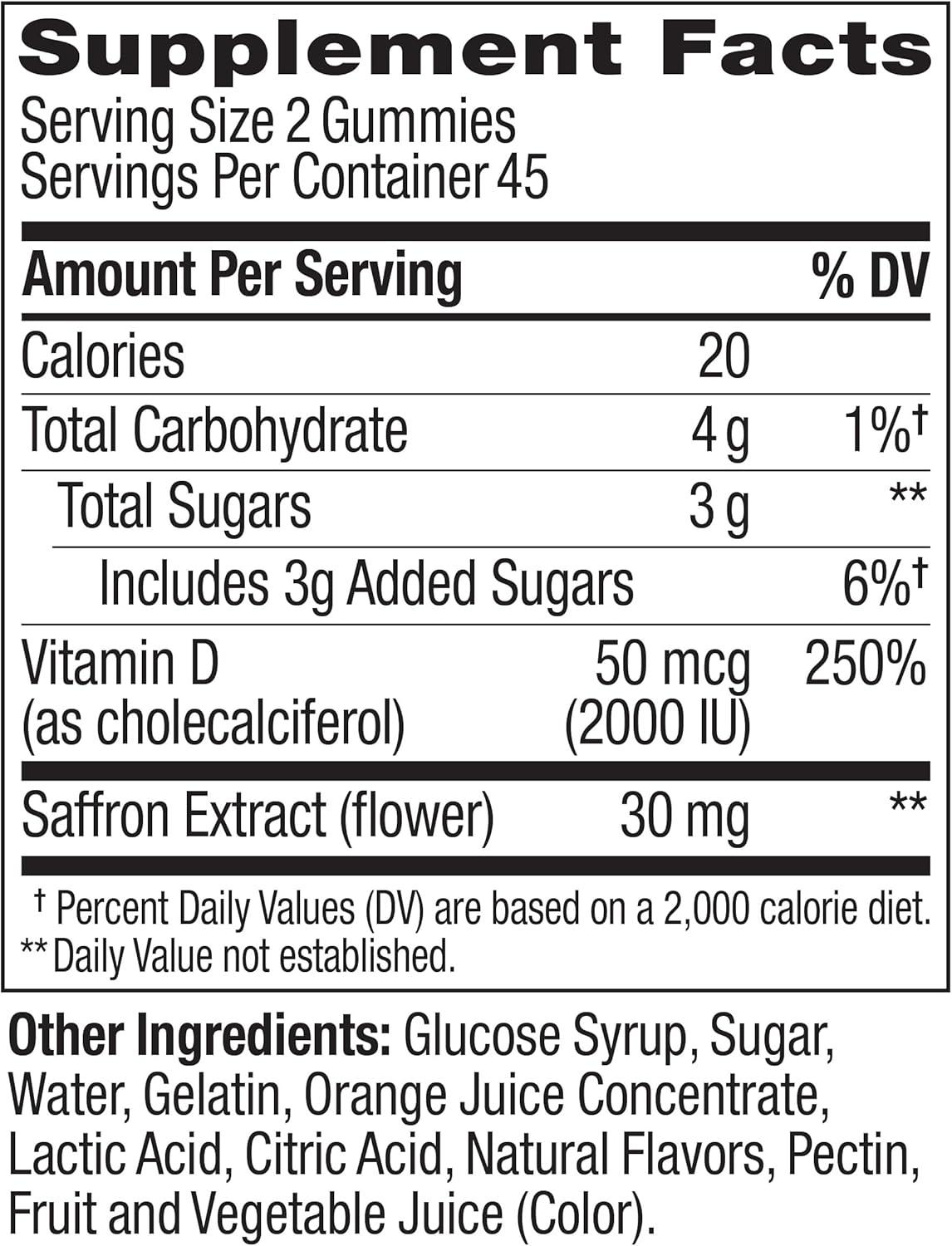 imageOLLY Hello Happy Gummy Worms Mood Support Gummies For Adults Saffron Extract Vitamin D Tropical Zing Flavored 30 Day Supply 60 Count90 Count Pack of 2