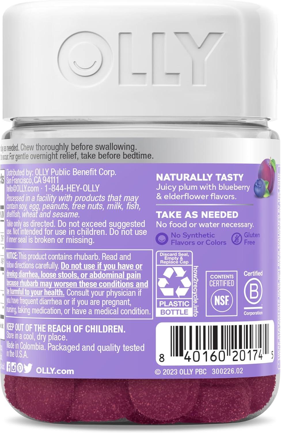 imageOLLY Keep it Movin Gummy Supplement Occasional Constipation Support Rhubarb Prune Amla Extracts Plum Berry Flavored 15 Day Supply 30 Count30 Count Pack of 1