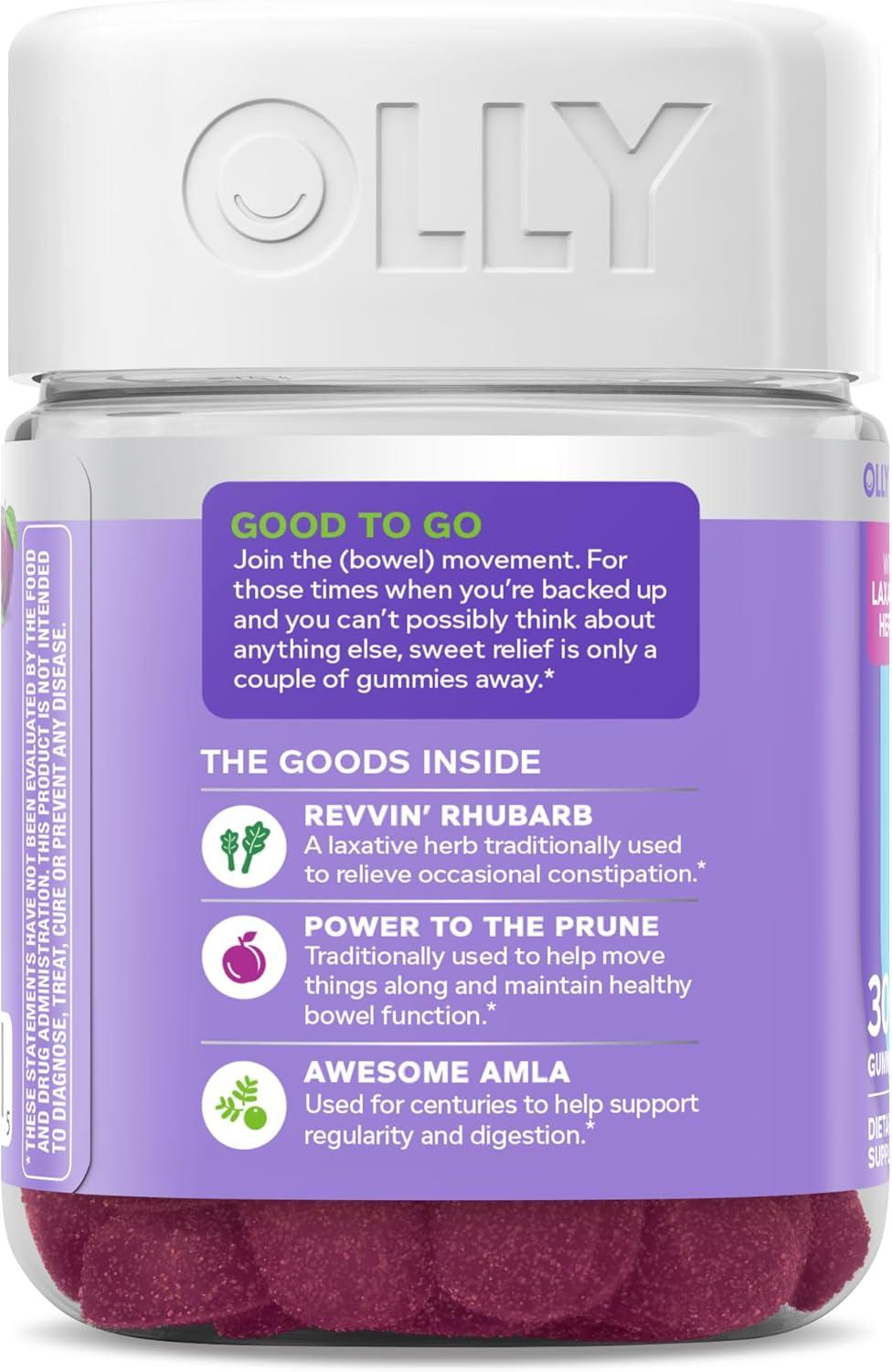 imageOLLY Keep it Movin Gummy Supplement Occasional Constipation Support Rhubarb Prune Amla Extracts Plum Berry Flavored 15 Day Supply 30 Count30 Count Pack of 1