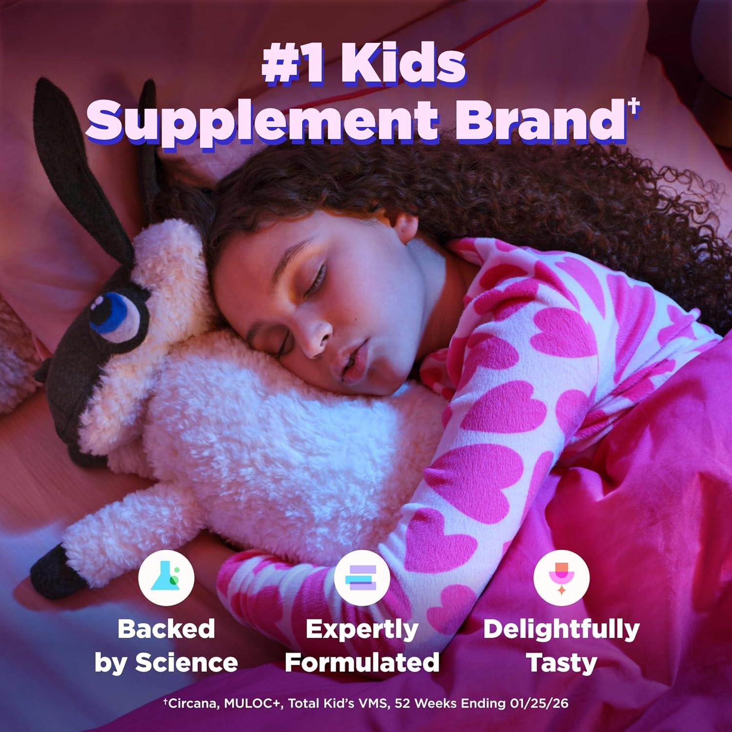 imageOLLY Kids Melatonin Free Sleep Gummy Supplement Supports Sleep Quality Magnesium LTheanine Lemon Balm Cloudberry Peach Flavored 25 Day Supply 50 Count