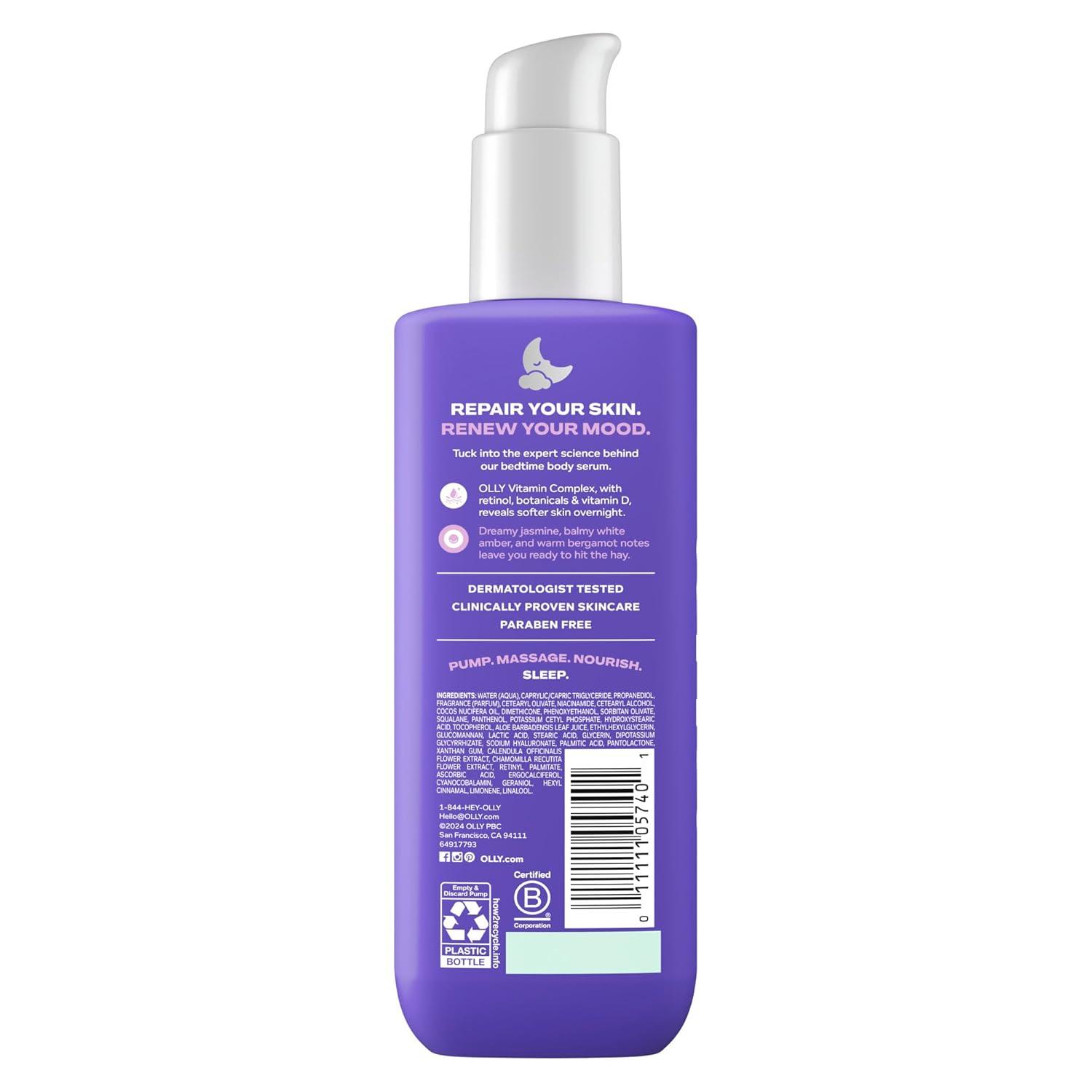 imageOLLY Renew Body LotionSerum with Vitamin D Retinol amp Botanicals Nourishing Cleanser for Skin Barrier Repair Deep Hydration Jasmine Bergamot Scent 8oz