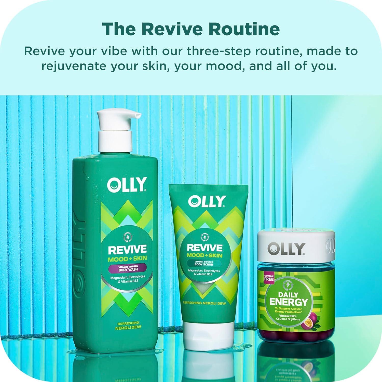 imageOLLY Revive Body Scrub with Magnesium Electrolytes amp Vitamin B12 Nourishing Cleanser for Skin Exfoliation Barrier Repair Refreshing Nerolidew Scent 6 oz
