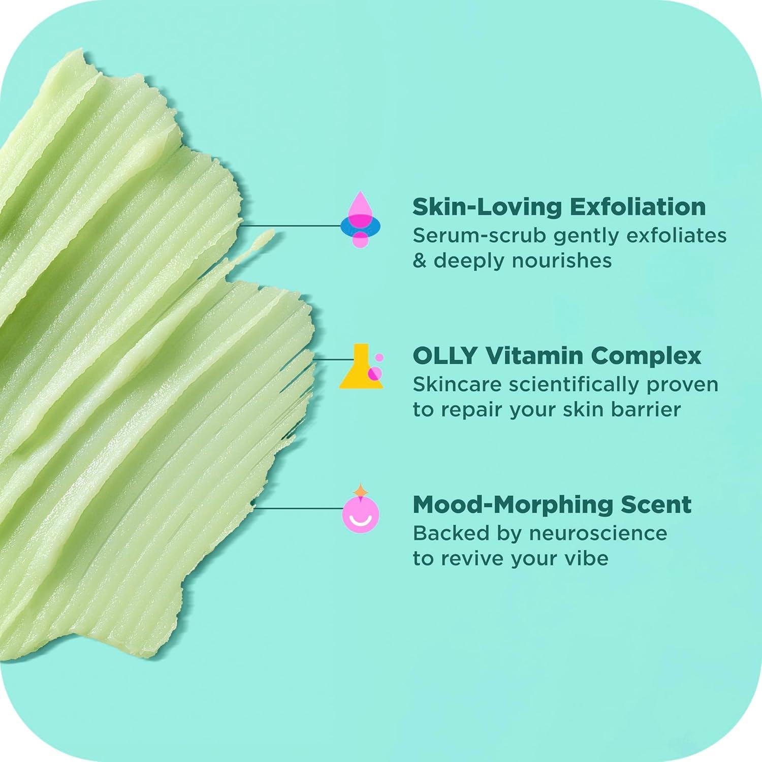 imageOLLY Revive Body Scrub with Magnesium Electrolytes amp Vitamin B12 Nourishing Cleanser for Skin Exfoliation Barrier Repair Refreshing Nerolidew Scent 6 oz