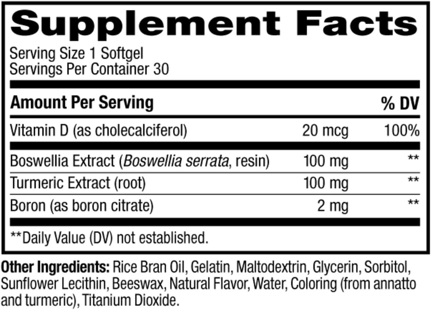 imageOLLY Ultra Joint Softgels Boswellic Extract Turmeric Vitamin D Boron 30 Day Supply 30ct
