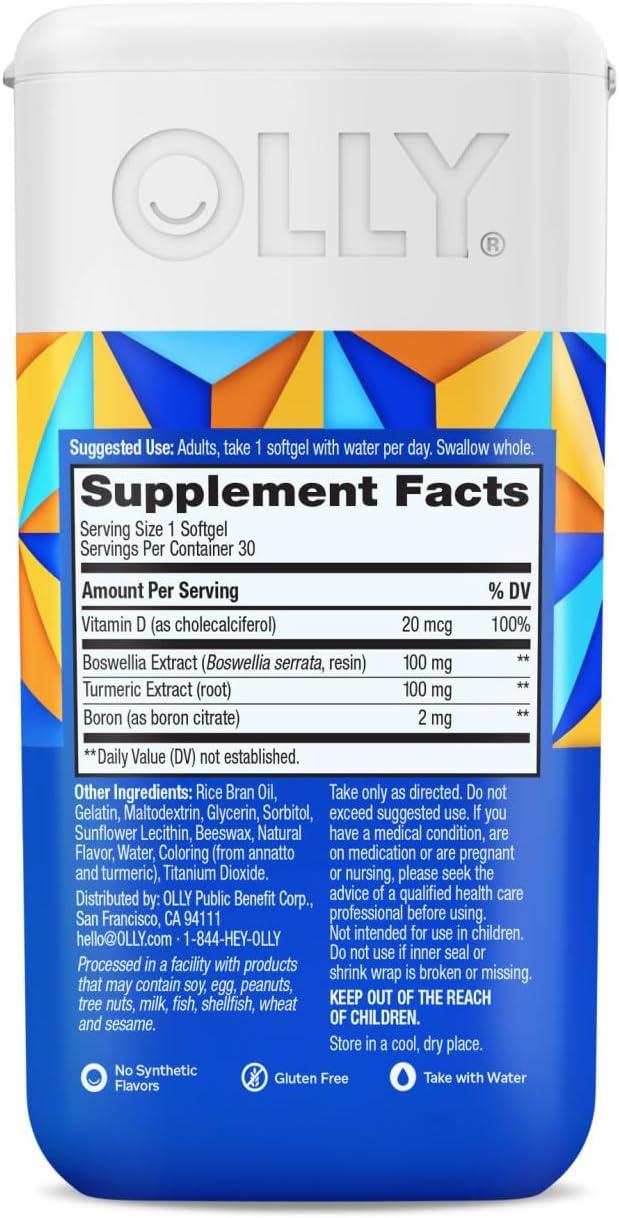 imageOLLY Ultra Joint Softgels Boswellic Extract Turmeric Vitamin D Boron 30 Day Supply 30ct