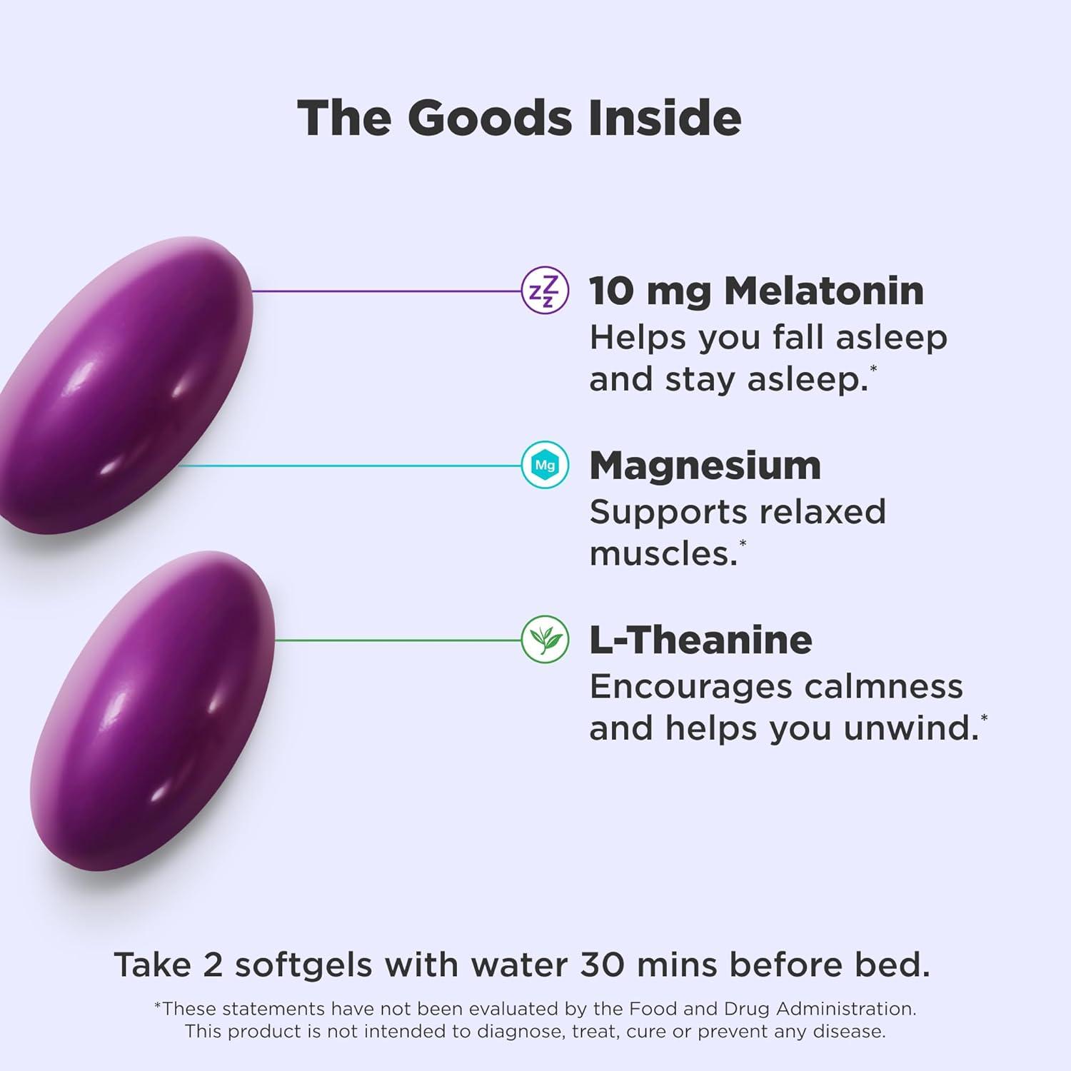 imageOLLY Ultra Strength Sleep Softgels 10mg Melatonin LTheanine Chamomile Magnesium Lemon Balm Supports Deep Restful Sleep Nighttime Sleep Aid Non HabitForming 60 Count60 Count Pack of 1