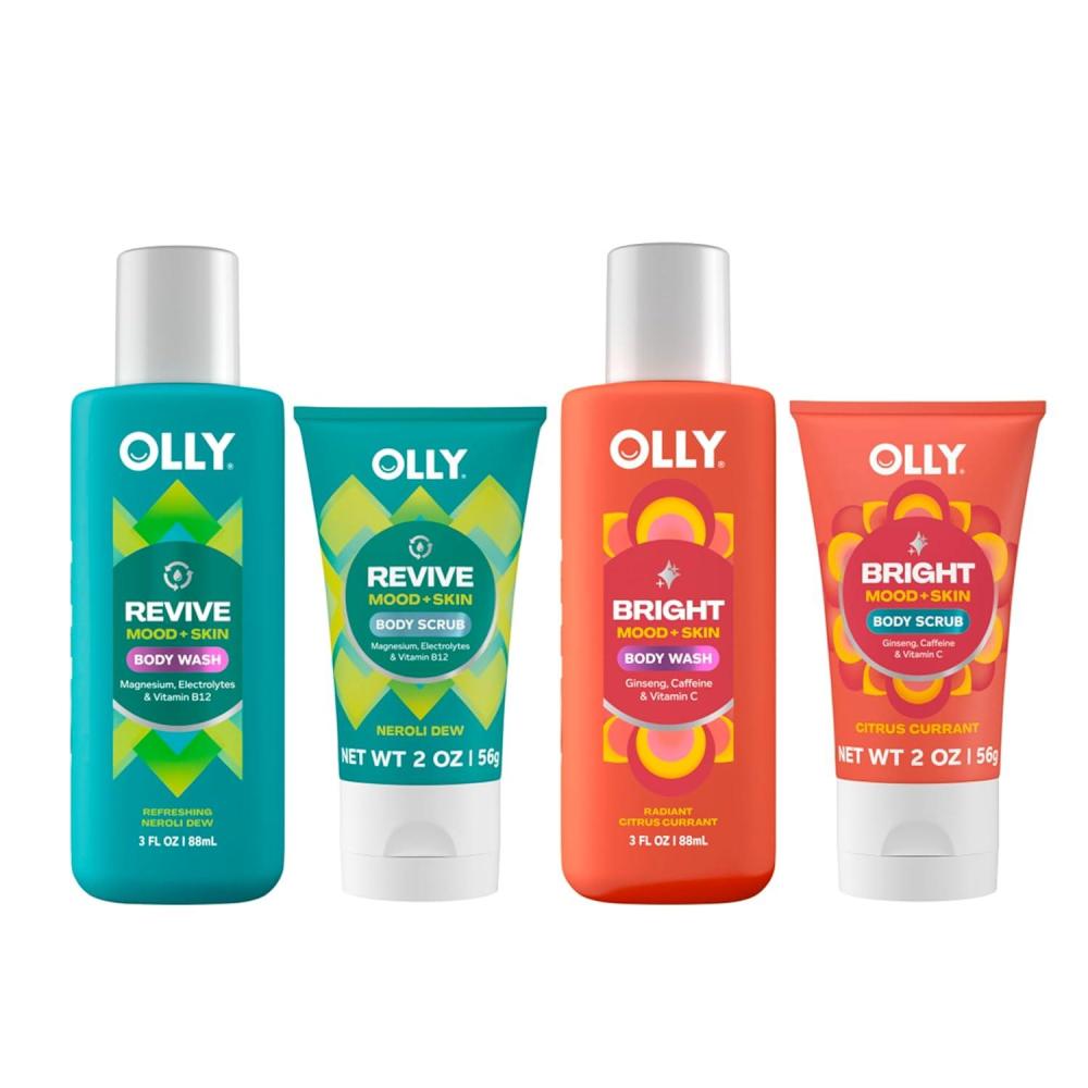 imageOLLY Body Wash amp Body Scrub Mini pack 4 Count Hydrate amp Repair Skin Barrier 3 oz