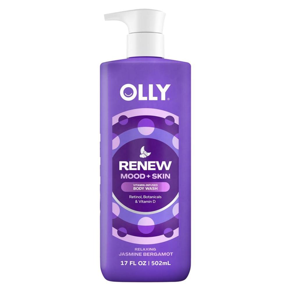 imageOLLY Renew Body Wash with Vitamin D Retinol amp Botanicals Nourishing Cleanser for Skin Barrier Repair Deep Hydration Jasmine Bergamot Scent 17oz