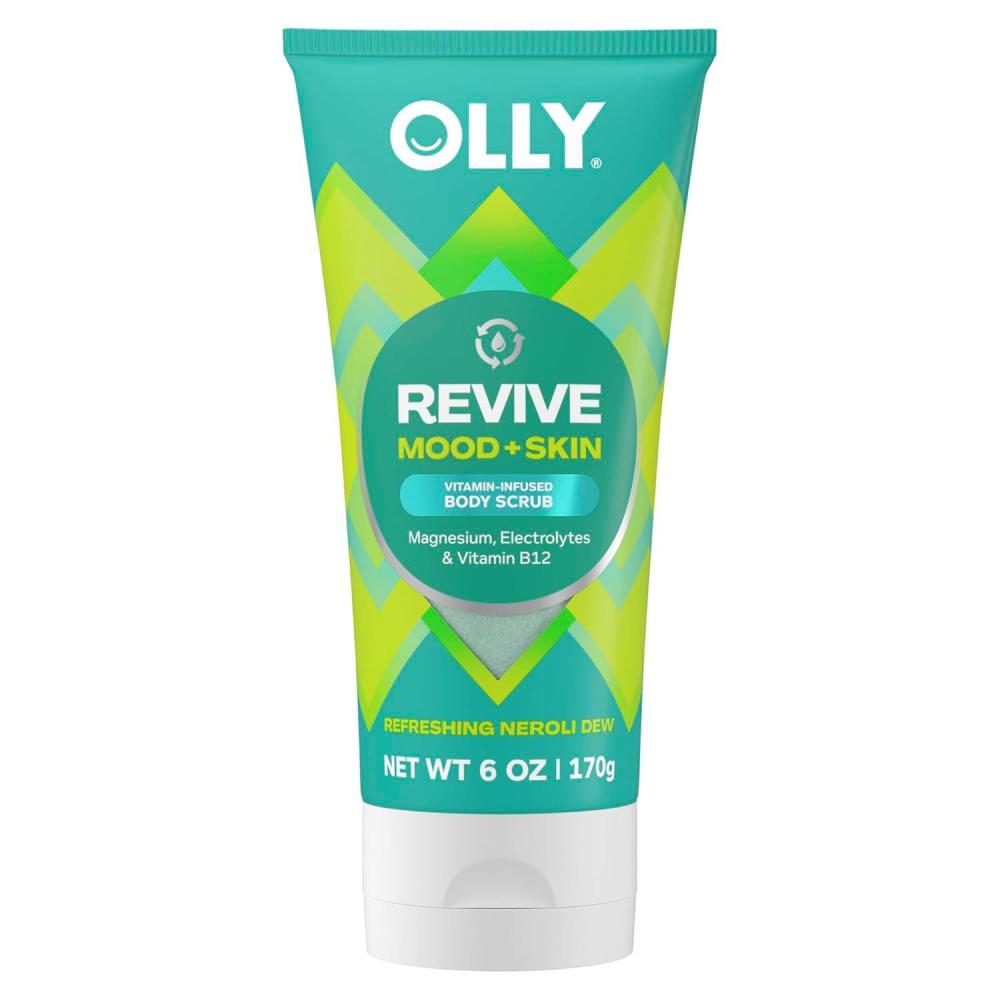 imageOLLY Revive Body Scrub with Magnesium Electrolytes amp Vitamin B12 Nourishing Cleanser for Skin Exfoliation Barrier Repair Refreshing Nerolidew Scent 6 oz