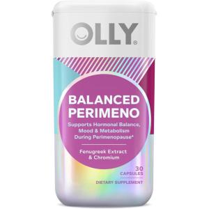 OLLY Balanced Perimeno Capsules, Supports Hormonal Balance, Mood & Metabolism During Perimenopause,* Fenugreek Extract, Chromium, 30 Day Supply – 30 Count(1 Count (Pack of 30))