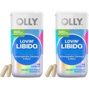 OLLY Lovin Libido Capsules, Boost Desire With Ashwagandha, Maca & Damiana, Vegetarian, Supplement for Women, 20 Day Supply – 40 Count(40 Count (Pack of 2))