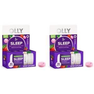 OLLY Sleep Fast Dissolves, 3mg Melatonin, Lemon Balm, Strawberry Flavor, 30 Day Supply – 30 Count(30 Count (Pack of 2))